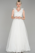 Длинное Помолвочное Платье Белый ABU1179