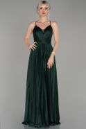 Длинное Помолвочное Платье Изумрудно-зеленый ABU1441