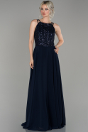 Длинное Помолвочное Платье Темно-синий ABU1258