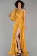Длинное Помолвочное Платье Лимонный ABU1398