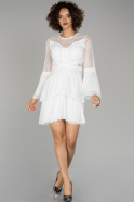 Короткое Платье На Приглашение Белый ABK855