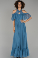 Длинное Вечернее Платье Индиго ABU1388