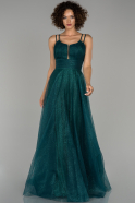 Длинное Помолвочное Платье Изумрудно-зеленый ABU1450