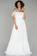 Длинное Помолвочное Платье Белый ABU1449