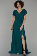 Длинное Помолвочное Платье Тёмно-зелёный ABU032