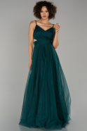 Длинное Выпускное Платье Изумрудно-зеленый ABU1177