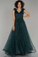 Длинное Помолвочное Платье Изумрудно-зеленый ABU1179