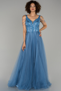 Длинное Помолвочное Платье Индиго ABU1453