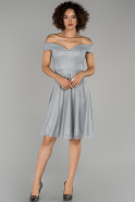 Короткое Платье На Приглашение Серый ABK827