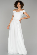Длинное Вечернее Платье Белый ABU1374