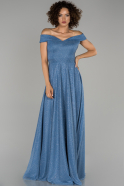 Длинное Вечернее Платье Индиго ABU1374