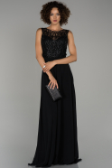 Длинное Помолвочное Платье Черный ABU1390