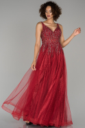 Длинное Помолвочное Платье красный ABU1454