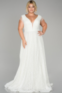 Длинное Помолвочное Платье Белый ABU1048