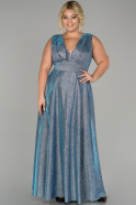 Длинное Свободное Вечернее Платье Бирюзовый ABU1463