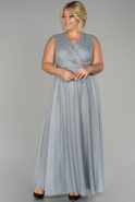 Длинное Свободное Вечернее Платье Серый ABU1464