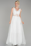 Длинное Вечернее Платье Белый ABU2712