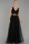 Длинное Помолвочное Платье Черный ABU1469