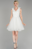 Короткое Платье На Приглашение Белый ABK860
