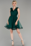 Короткое Платье На Приглашение Изумрудно-зеленый ABK861