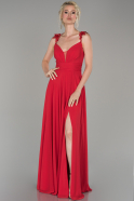 Длинное Помолвочное Платье красный ABU1478