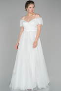Длинное Помолвочное Платье Белый ABU1492