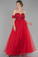Длинное Помолвочное Платье красный ABU1491