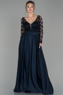 Длинное Помолвочное Платье Темно-синий ABU983