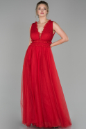 Длинное Помолвочное Платье красный ABU1494