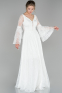 Длинное Вечернее Платье Белый ABU1493