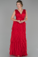 Длинное Помолвочное Платье красный ABU1484