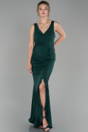 Длинное Вечернее Платье Изумрудно-зеленый ABU1483