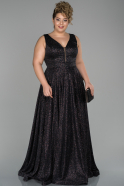 Длинное Свободное Вечернее Платье Черный ABU1502