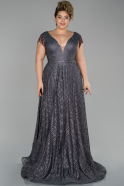 Длинное Помолвочное Платье Антрацитовый ABU1048