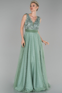 Длинное Помолвочное Платье Бирюзовый ABU1496
