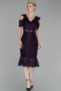 Короткое Платье На Приглашение Тёмно-пурпурный ABK854