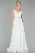 Длинное Вечернее Платье Белый ABU1503