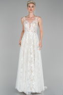 Длинное Платье Высокой Моды Белый ABU1262