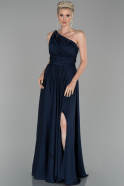 Длинное Помолвочное Платье Темно-синий ABU1142