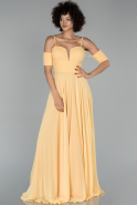 Длинное Вечернее Платье Лимонный ABU1526