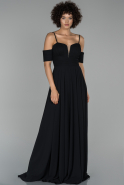 Длинное Вечернее Платье Черный ABU1526