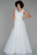 Длинное Помолвочное Платье Белый ABU1525