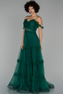 Длинное Помолвочное Платье Изумрудно-зеленый ABU1514