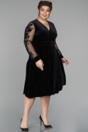 Короткое Свободное Вечернее Платье Черный ABK918