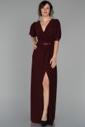 Длинное Вечернее Платье Бордовый ABU1538