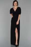 Длинное Вечернее Платье Черный ABU1538