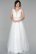 Длинное Вечернее Платье Белый ABU1540