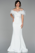 Длинное Вечернее Платье Белый ABU1544