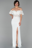 Длинное Вечернее Платье Белый ABU1533