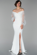 Длинное Вечернее Платье Белый ABU1545